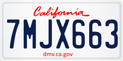 CA license plate 7MJX663