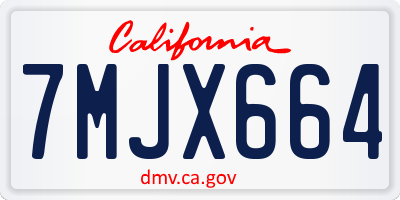 CA license plate 7MJX664