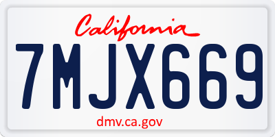 CA license plate 7MJX669