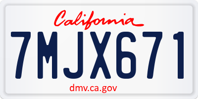 CA license plate 7MJX671