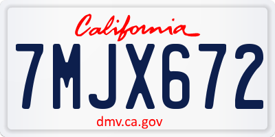 CA license plate 7MJX672