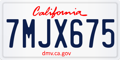 CA license plate 7MJX675