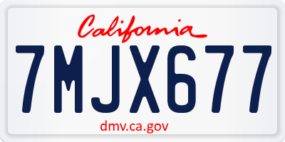 CA license plate 7MJX677