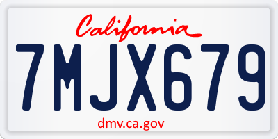 CA license plate 7MJX679