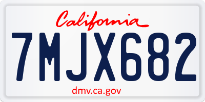 CA license plate 7MJX682