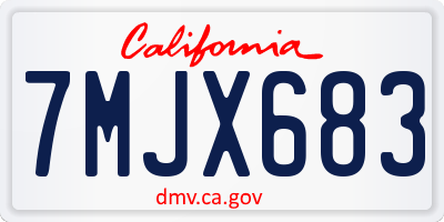 CA license plate 7MJX683