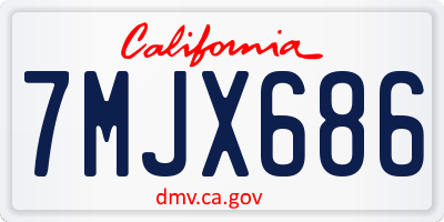 CA license plate 7MJX686