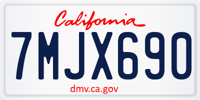 CA license plate 7MJX690