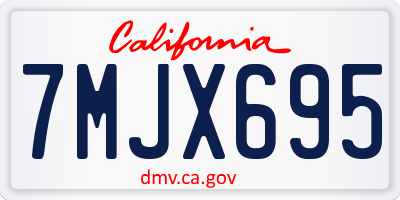 CA license plate 7MJX695