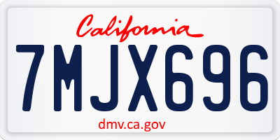 CA license plate 7MJX696