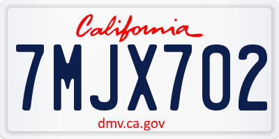 CA license plate 7MJX702
