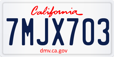 CA license plate 7MJX703