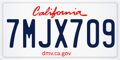 CA license plate 7MJX709