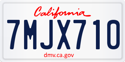 CA license plate 7MJX710