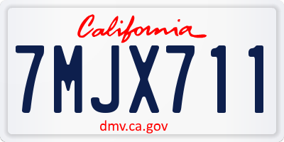 CA license plate 7MJX711