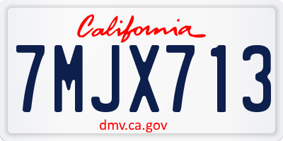 CA license plate 7MJX713