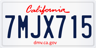 CA license plate 7MJX715
