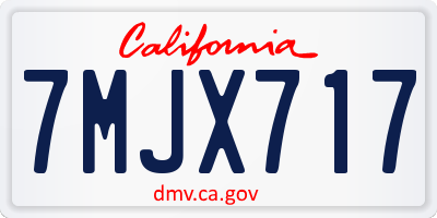 CA license plate 7MJX717