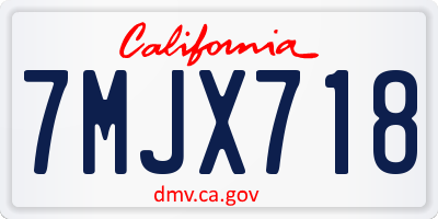 CA license plate 7MJX718