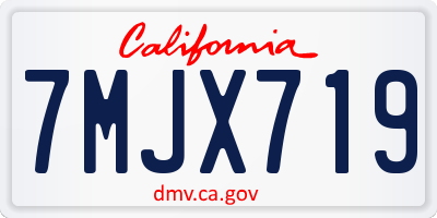 CA license plate 7MJX719