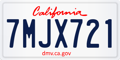 CA license plate 7MJX721