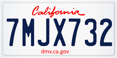 CA license plate 7MJX732