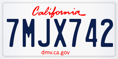 CA license plate 7MJX742