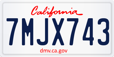 CA license plate 7MJX743