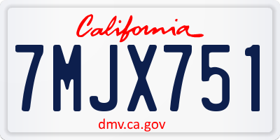 CA license plate 7MJX751