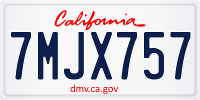 CA license plate 7MJX757