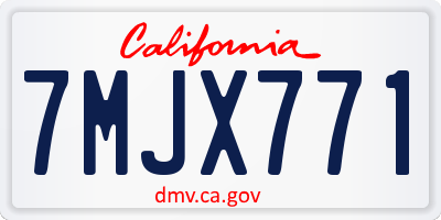 CA license plate 7MJX771