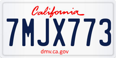 CA license plate 7MJX773