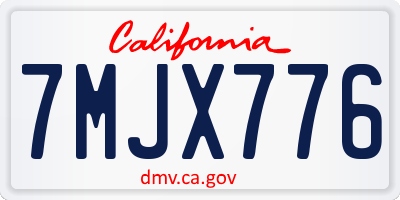 CA license plate 7MJX776