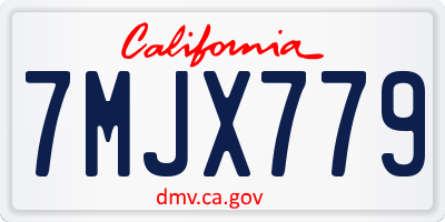 CA license plate 7MJX779