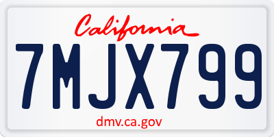 CA license plate 7MJX799