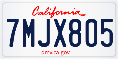 CA license plate 7MJX805