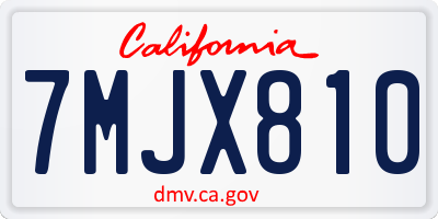 CA license plate 7MJX810