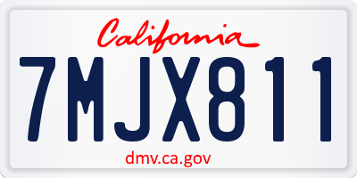 CA license plate 7MJX811