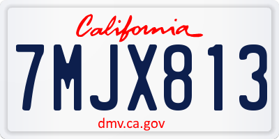 CA license plate 7MJX813