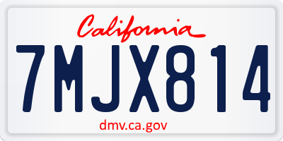 CA license plate 7MJX814