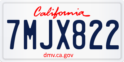 CA license plate 7MJX822
