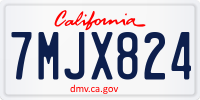 CA license plate 7MJX824