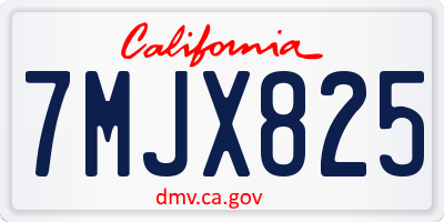 CA license plate 7MJX825