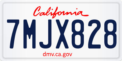 CA license plate 7MJX828