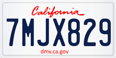 CA license plate 7MJX829