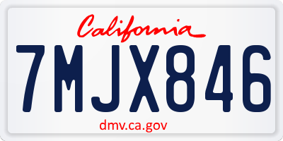 CA license plate 7MJX846