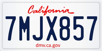 CA license plate 7MJX857