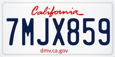 CA license plate 7MJX859