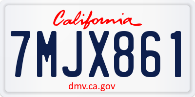 CA license plate 7MJX861