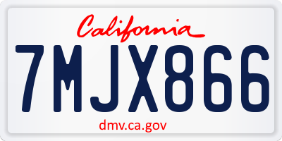 CA license plate 7MJX866